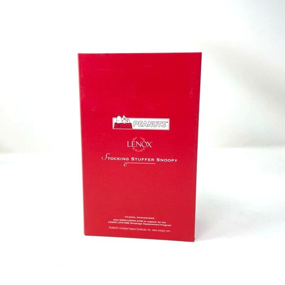 Lenox Peanuts Snoopy Glass Ornament Christmas Stocking Red Green Clear - Picture 8 of 9